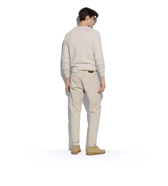 Knitwear Men TOM FORD CASHMERE SADDLE CREW NECK Ivory Knitwear Men TOM FORD CASHMERE SADDLE CREW NECK Ivory