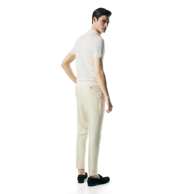 Knitwear Men TOM FORD MICRO TEXTURED PIQUET POLO Chalk Knitwear Men TOM FORD MICRO TEXTURED PIQUET POLO Chalk