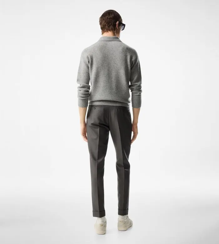 Knitwear Men TOM FORD SEAMLESS CASHMERE POLO Light Grey Knitwear Men TOM FORD SEAMLESS CASHMERE POLO Light Grey