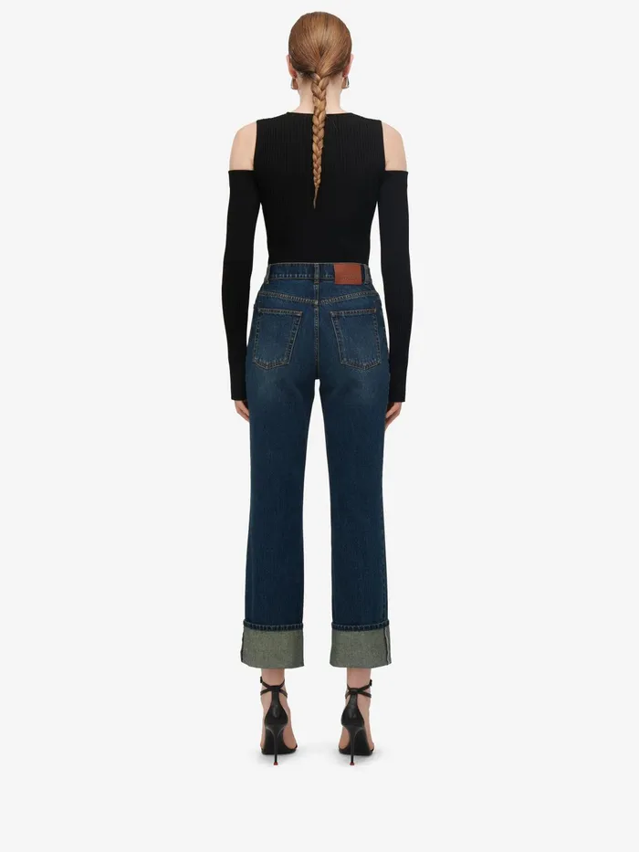 Knitwear Women Alexander McQueen Slashed Knit Top Black
