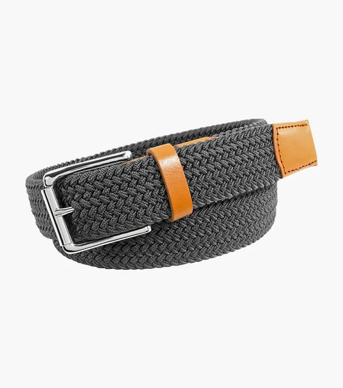 Koufax Woven Elastic Belt Gray Men Florsheim Belts and Suspenders