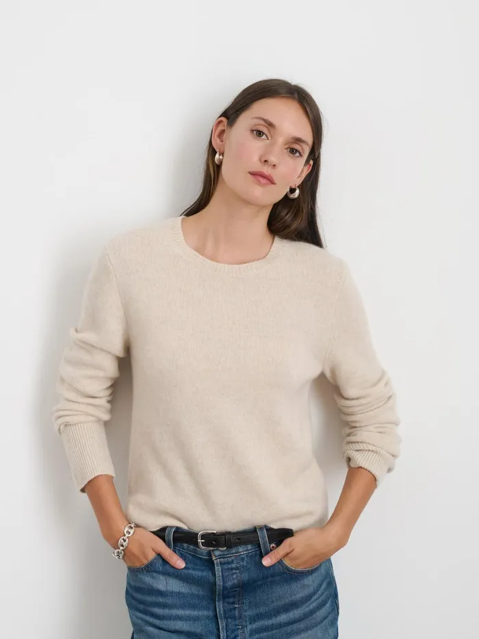 Lana Sweater In Cashmere Heather Ecru Women Alex Mill Sweaters