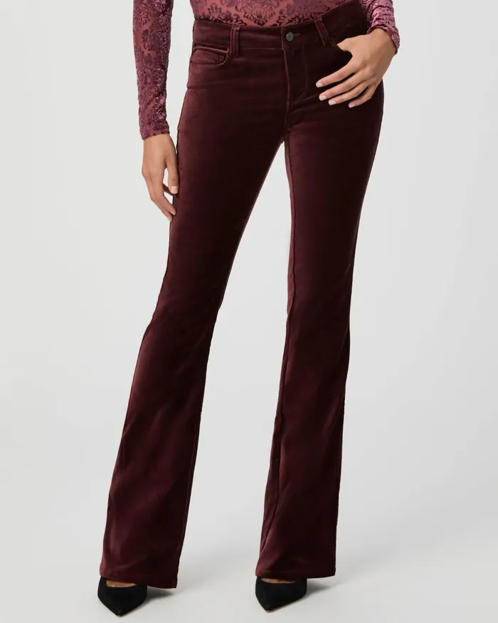Laurel Canyon Bootcut Pant 8211 Dark Oxblood Velvet Women PAIGE Pants Laurel Canyon Bootcut Pant 8211 Dark Oxblood Velvet Women PAIGE Pants