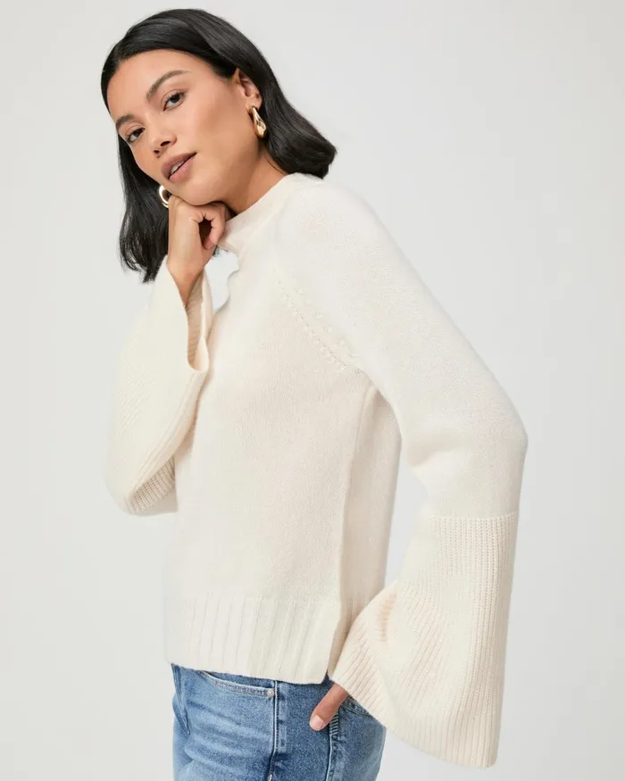 Laurel Sweater 8211 Ivory Cashmere Women PAIGE Sweaters and Sweatshirts