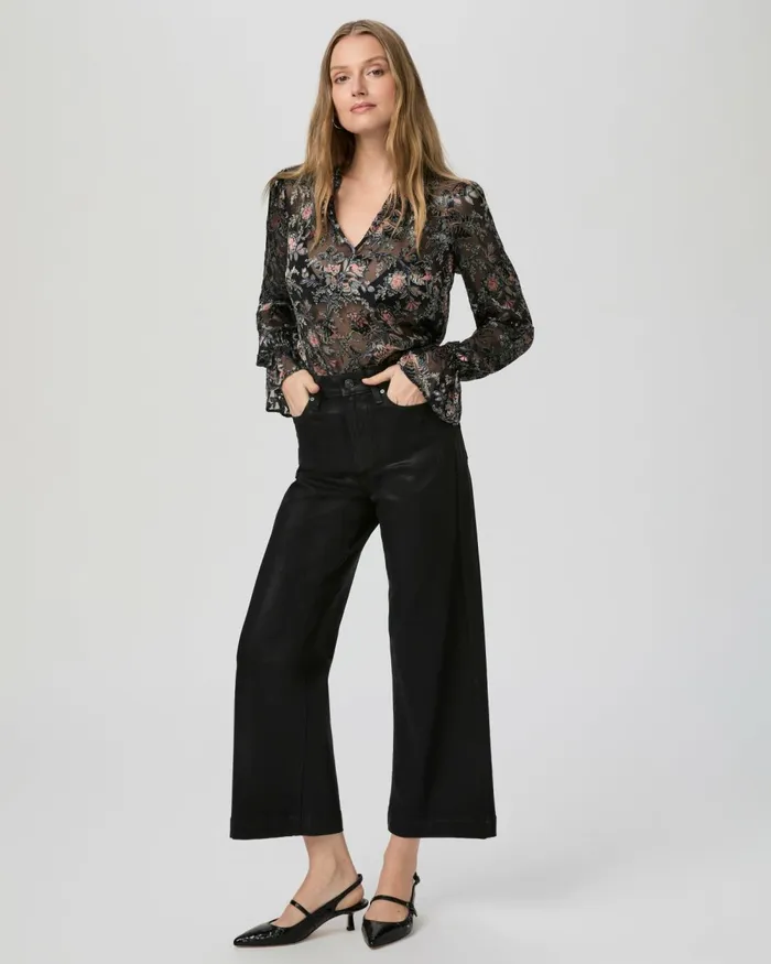 Laurin Blouse 8211 Black Multi Satin Women PAIGE Tops and Blouses Laurin Blouse 8211 Black Multi Satin Women PAIGE Tops and Blouses