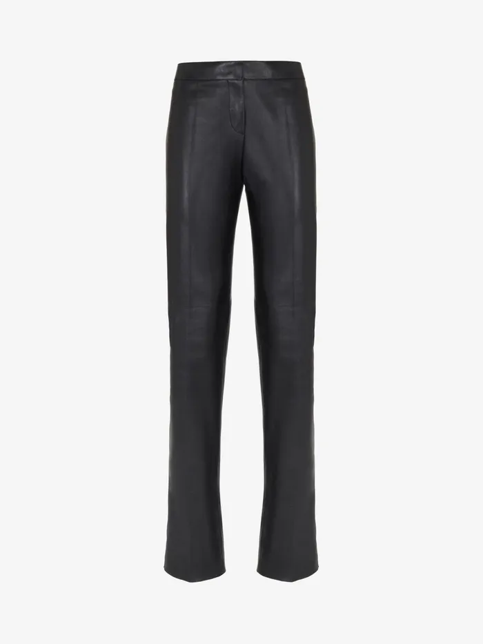 Leather Women Alexander McQueen Cigarette Trousers Black