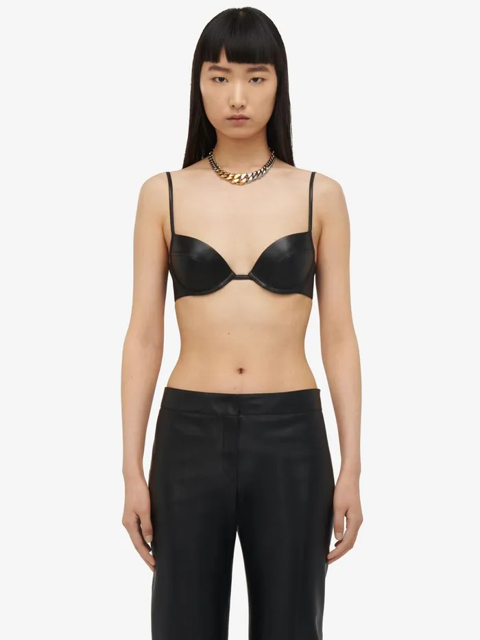 Leather Women Alexander McQueen Cigarette Trousers Black