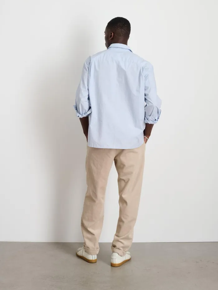 Leo Popover In Paper Cotton Calm Blue Men Alex Mill Shirts