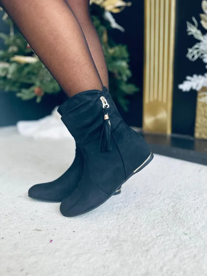Leona Suede Boots Black Womens Canella Lane Footwear