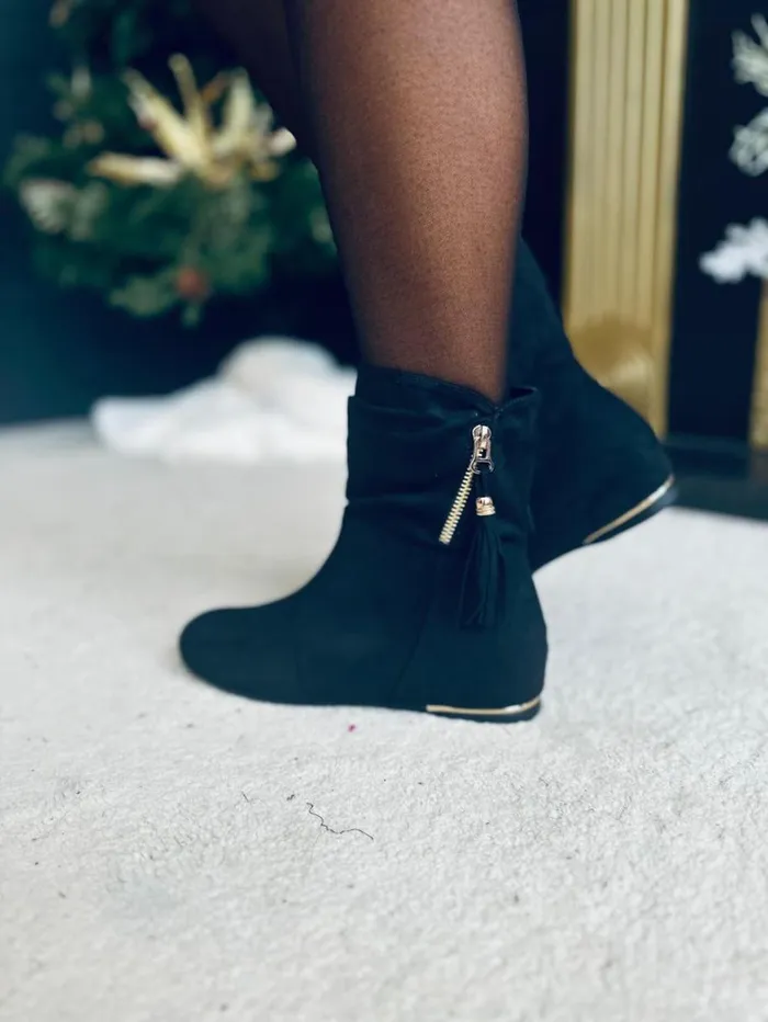 Leona Suede Boots Black Womens Canella Lane Footwear