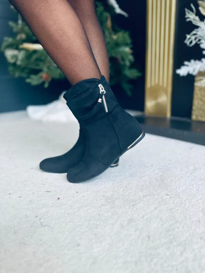 Leona Suede Boots Black Womens Canella Lane Footwear
