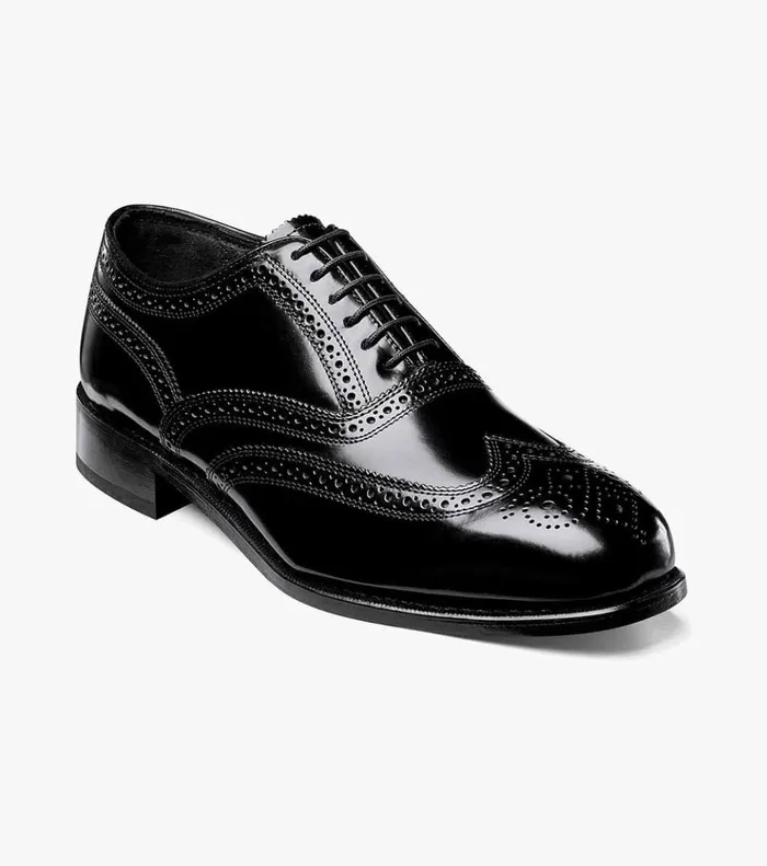 Lexington Wingtip Oxford Black Men Florsheim Dress Shoes