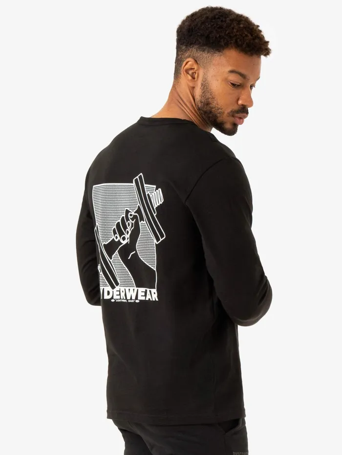 Lift Long Sleeve TShirt 8211 Black Men Ryderwear TShirts