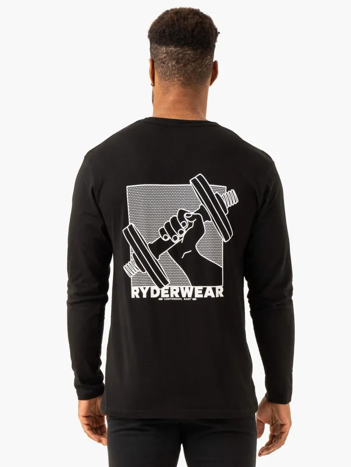 Lift Long Sleeve TShirt 8211 Black Men Ryderwear TShirts