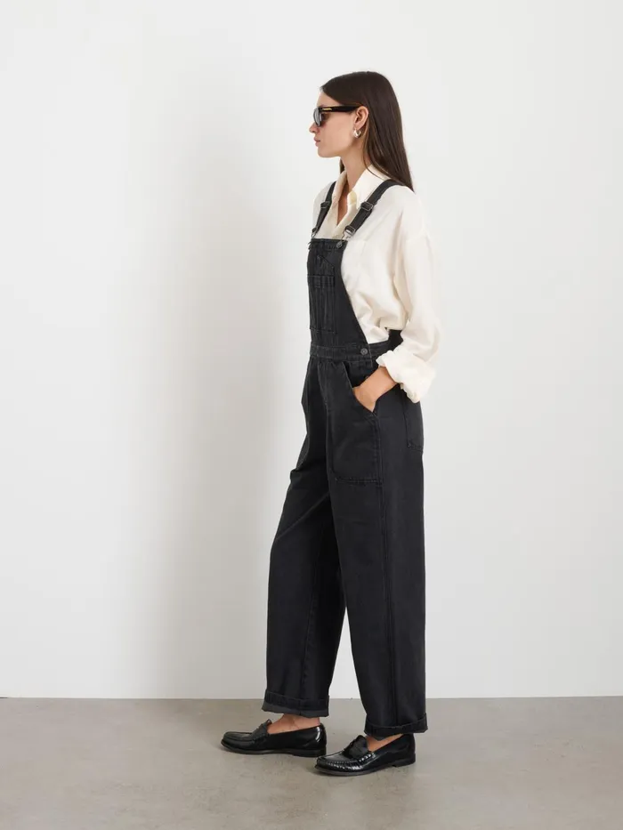 Lili Overall In Black Denim Women Alex Mill Jumpsuits