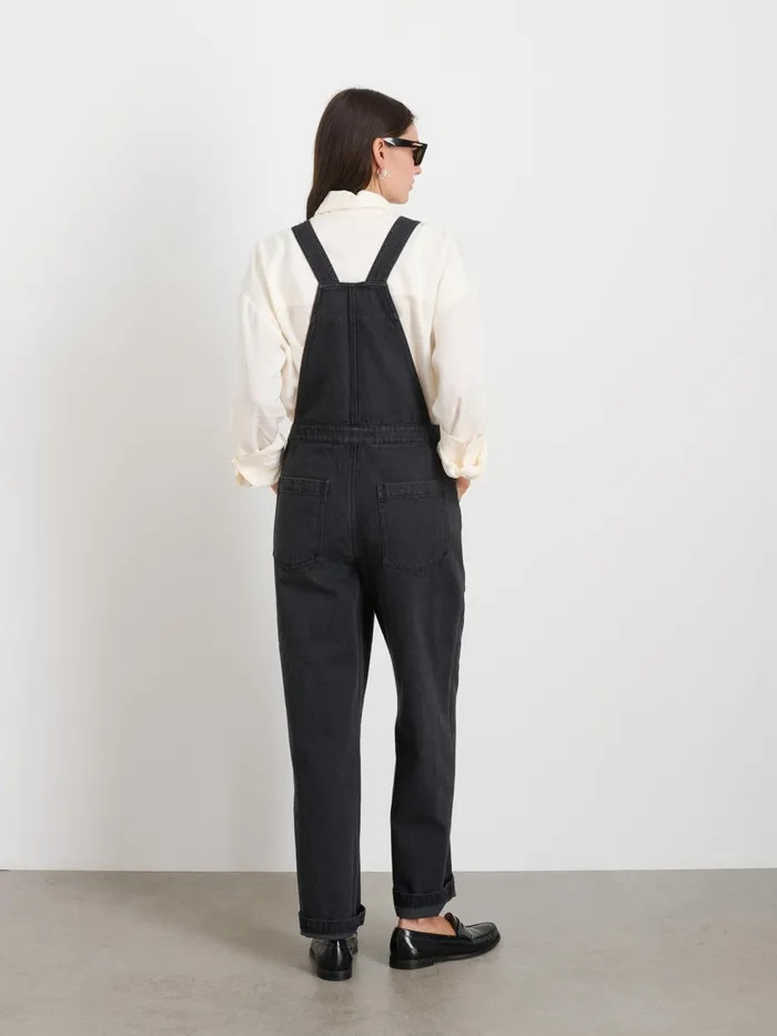 Lili Overall In Black Denim Women Alex Mill Jumpsuits