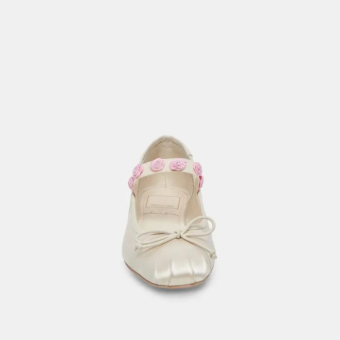 Lilly Ballet Flats Ivory Multi Satin Women Dolce Vita Flats and Loafers