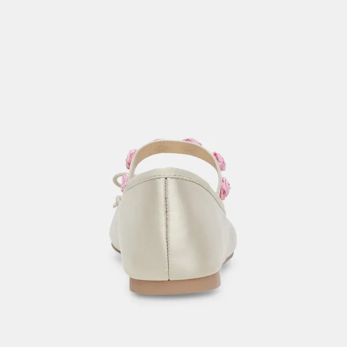 Lilly Ballet Flats Ivory Multi Satin Women Dolce Vita Flats and Loafers
