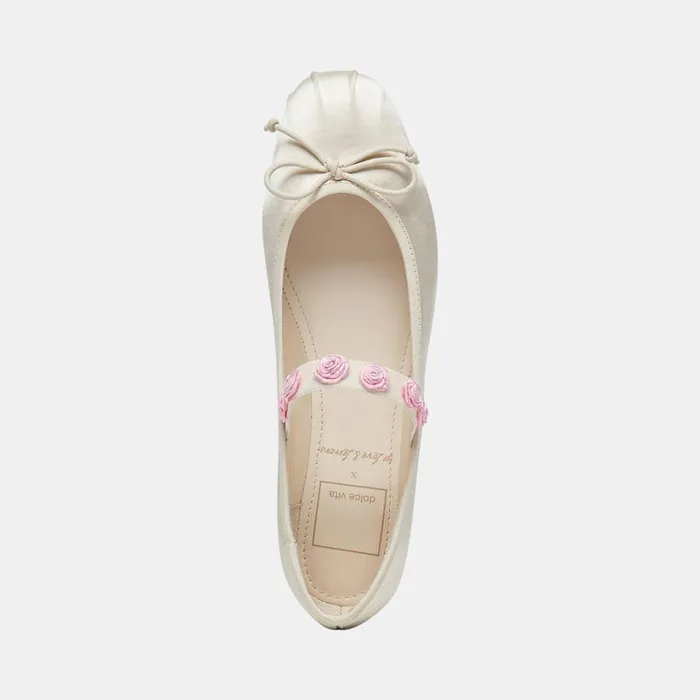 Lilly Ballet Flats Ivory Multi Satin Women Dolce Vita Flats and Loafers