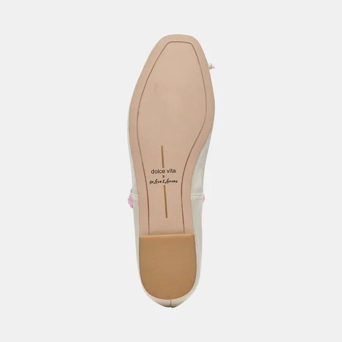 Lilly Ballet Flats Ivory Multi Satin Women Dolce Vita Flats and Loafers