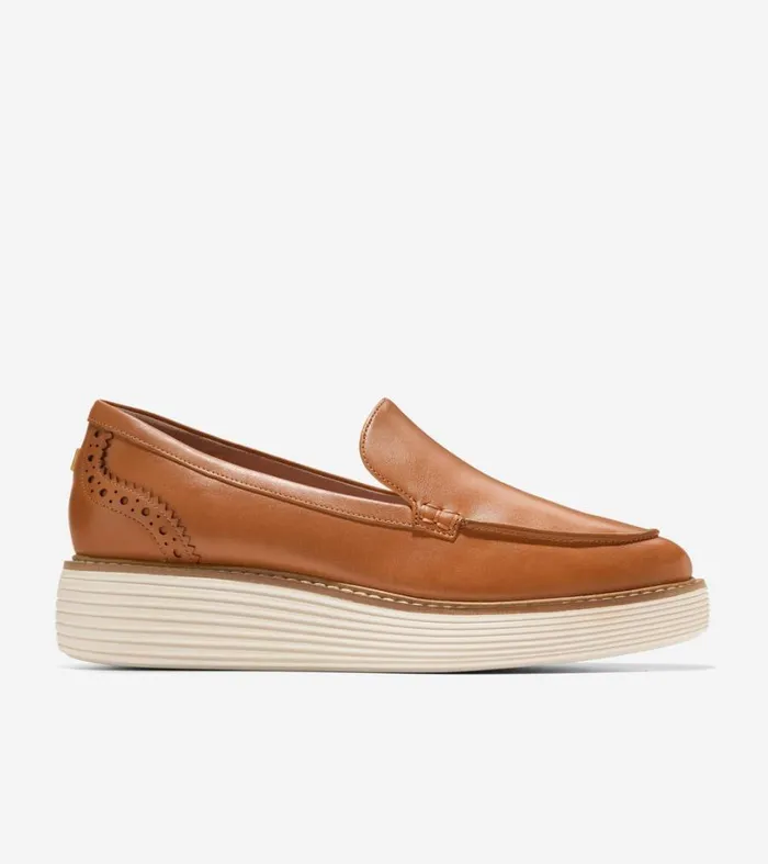 Loafers and Drivers Women Cole Haan riginalGrand Platform Venetian Loafer Pecanivory
