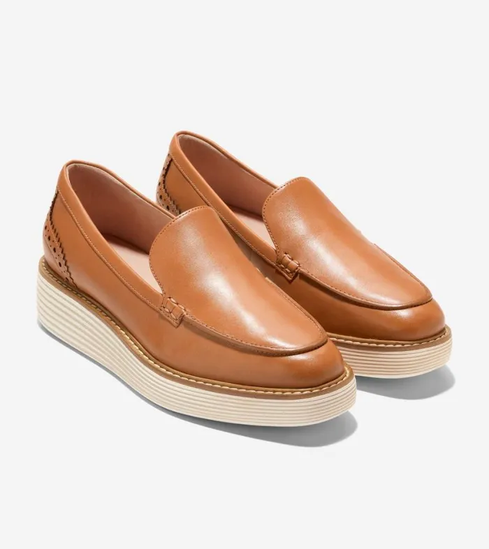 Loafers and Drivers Women Cole Haan riginalGrand Platform Venetian Loafer Pecanivory