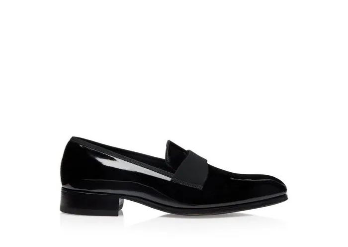 Loafers Men TOM FORD PATENT LEATHER EDGAR EVENING SLIPPER Black