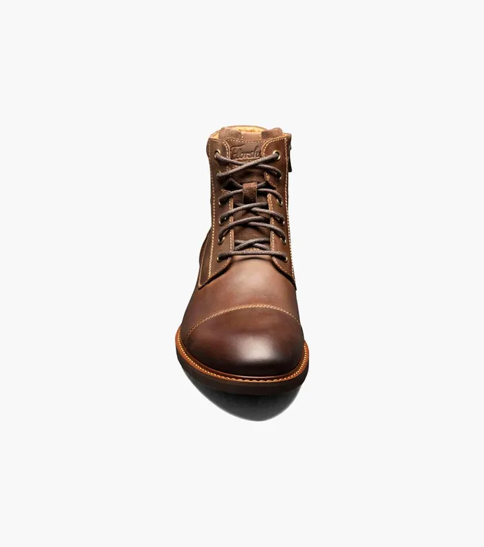 Lodge Cap Toe Lace Up Boot Brown Ch Men Florsheim Casual Shoes