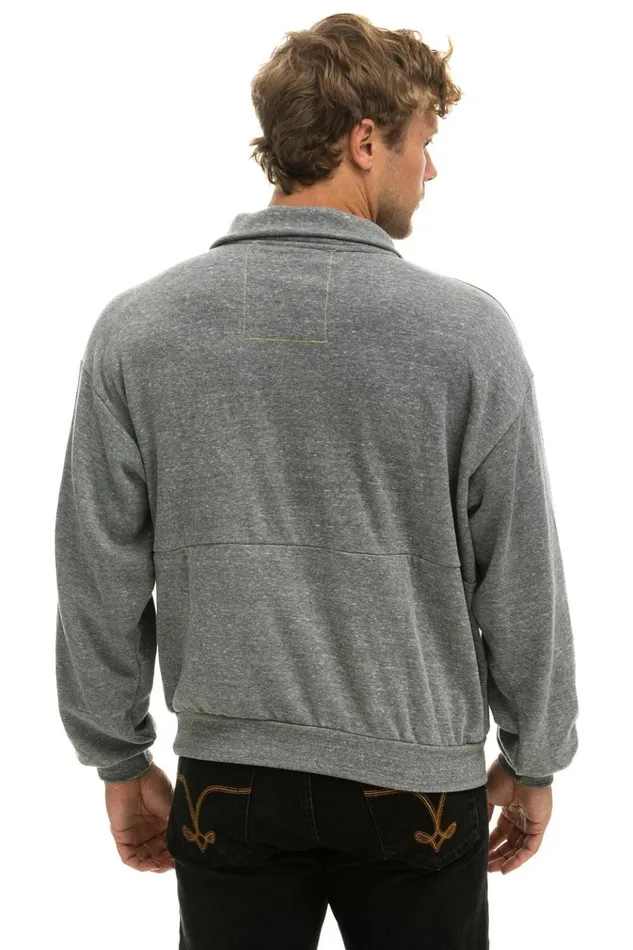 LOGO EMBROIDERY HALF ZIP SWEATSHIRT 8211 HEATHER GREY Women Aviator Nation Sweatshirts