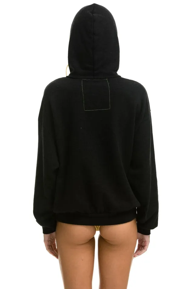 LOGO PULLOVER RELAXED HOODIE 8211 BLACK Women Aviator Nation Hoodies