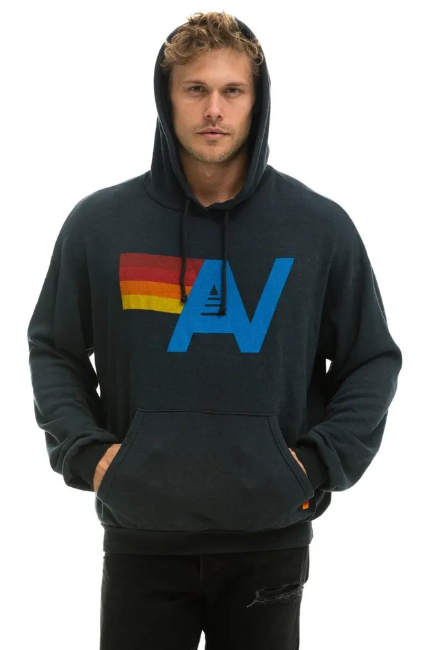 LOGO PULLOVER RELAXED HOODIE 8211 CHARCOAL Women Aviator Nation Hoodies