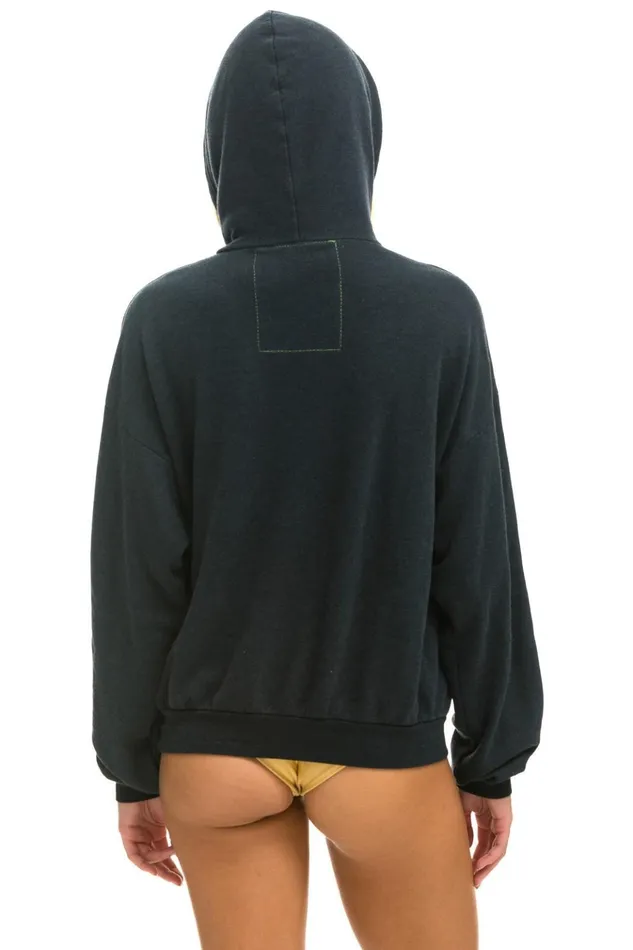 LOGO PULLOVER RELAXED HOODIE 8211 CHARCOAL Women Aviator Nation Hoodies