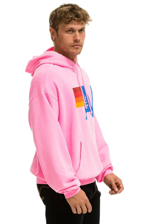 LOGO PULLOVER RELAXED HOODIE 8211 NEON PINK Women Aviator Nation Hoodies