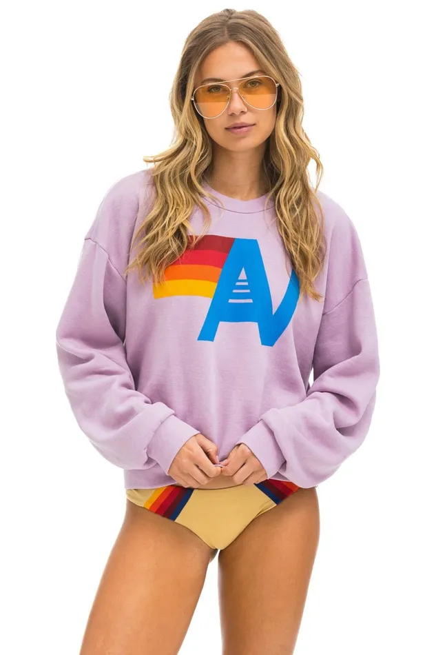 LOGO RELAXED CREW SWEATSHIRT 8211 MAUVE Men Aviator Nation Sweatshirts
