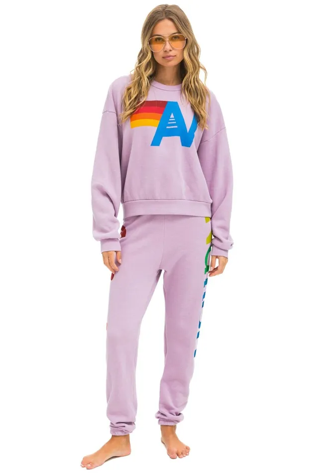 LOGO RELAXED CREW SWEATSHIRT 8211 MAUVE Men Aviator Nation Sweatshirts