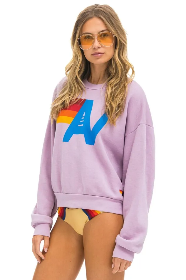 LOGO RELAXED CREW SWEATSHIRT 8211 MAUVE Men Aviator Nation Sweatshirts