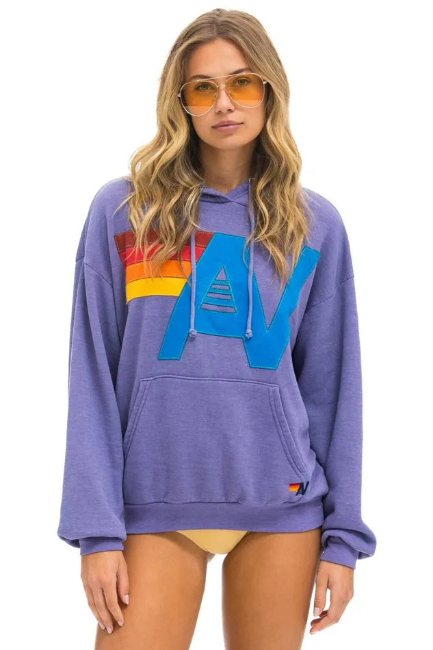 LOGO STITCH PULLOVER RELAXED HOODIE 8211 LAVENDER Women Aviator Nation Hoodies