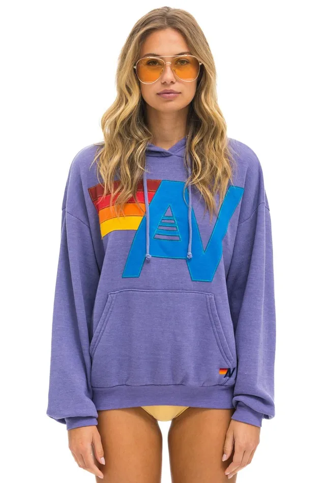 LOGO STITCH PULLOVER RELAXED HOODIE 8211 LAVENDER Women Aviator Nation Hoodies
