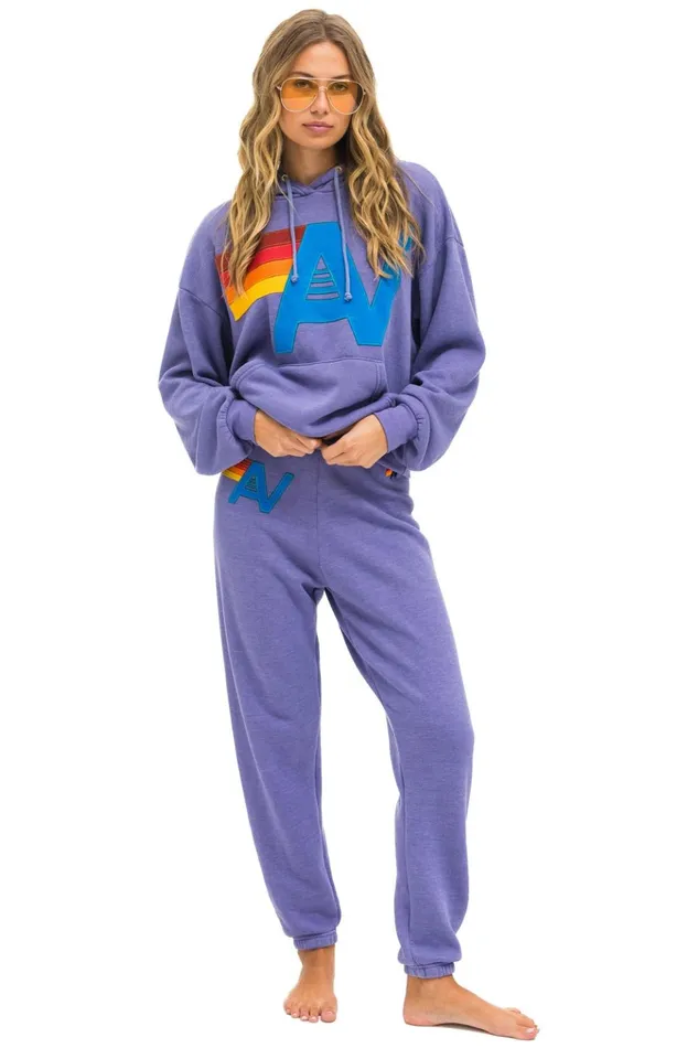 LOGO STITCH PULLOVER RELAXED HOODIE 8211 LAVENDER Women Aviator Nation Hoodies