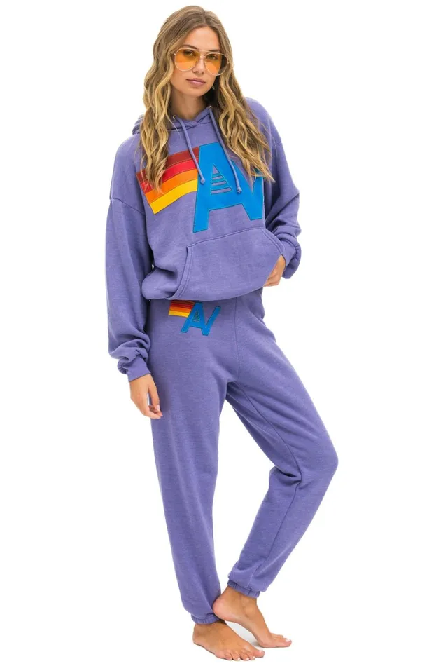 LOGO STITCH PULLOVER RELAXED HOODIE 8211 LAVENDER Women Aviator Nation Hoodies