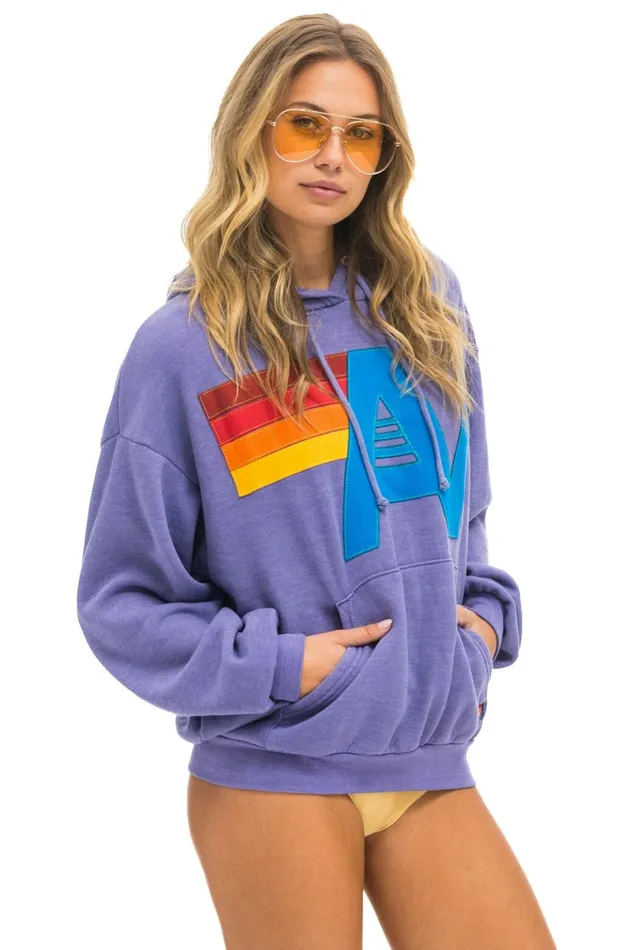 LOGO STITCH PULLOVER RELAXED HOODIE 8211 LAVENDER Women Aviator Nation Hoodies