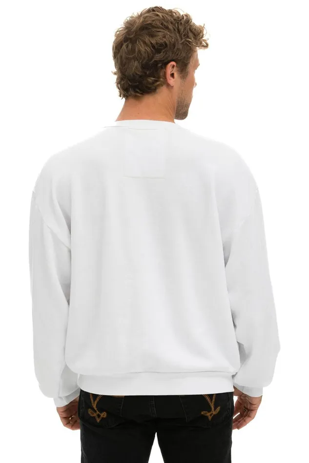 LOGO STITCH RELAXED CREW SWEATSHIRT 8211 WHITE Women Aviator Nation Sweatshirts