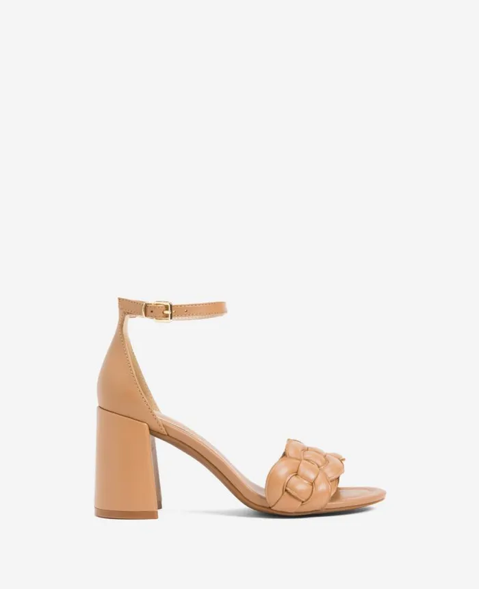 Luisa Woven Heeled Sandal Classic Tan Women Kenneth Cole Pumps and Heels