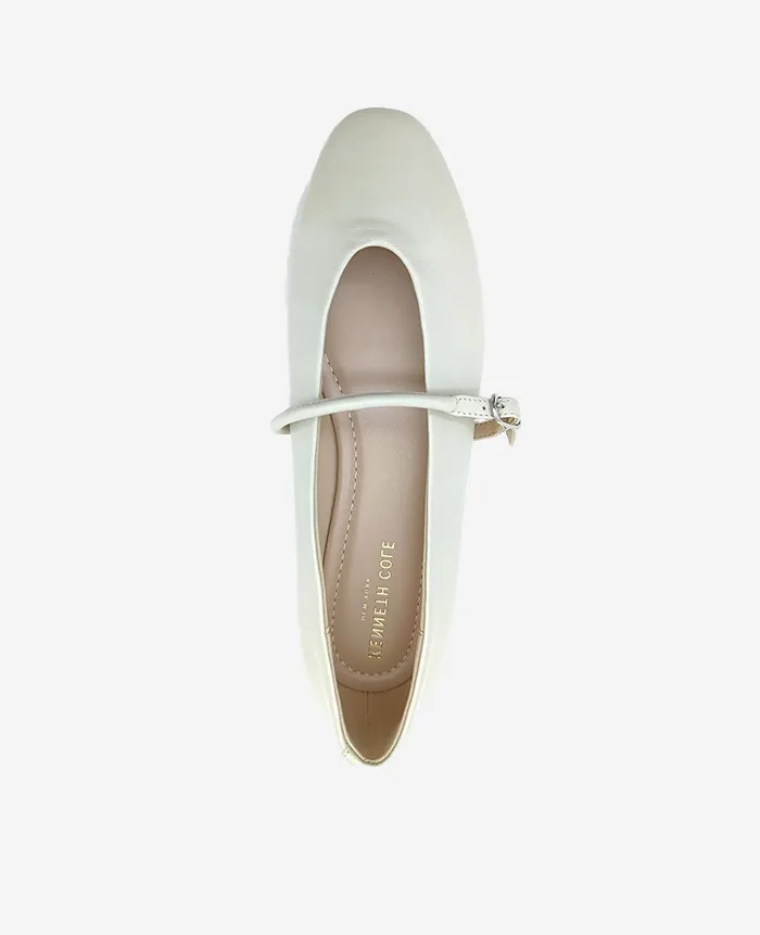 Magnolia Leather Ballet Flat Ecru Leather Women Kenneth Cole Flats and Loafers Magnolia Leather Ballet Flat Ecru Leather Women Kenneth Cole Flats and Loafers