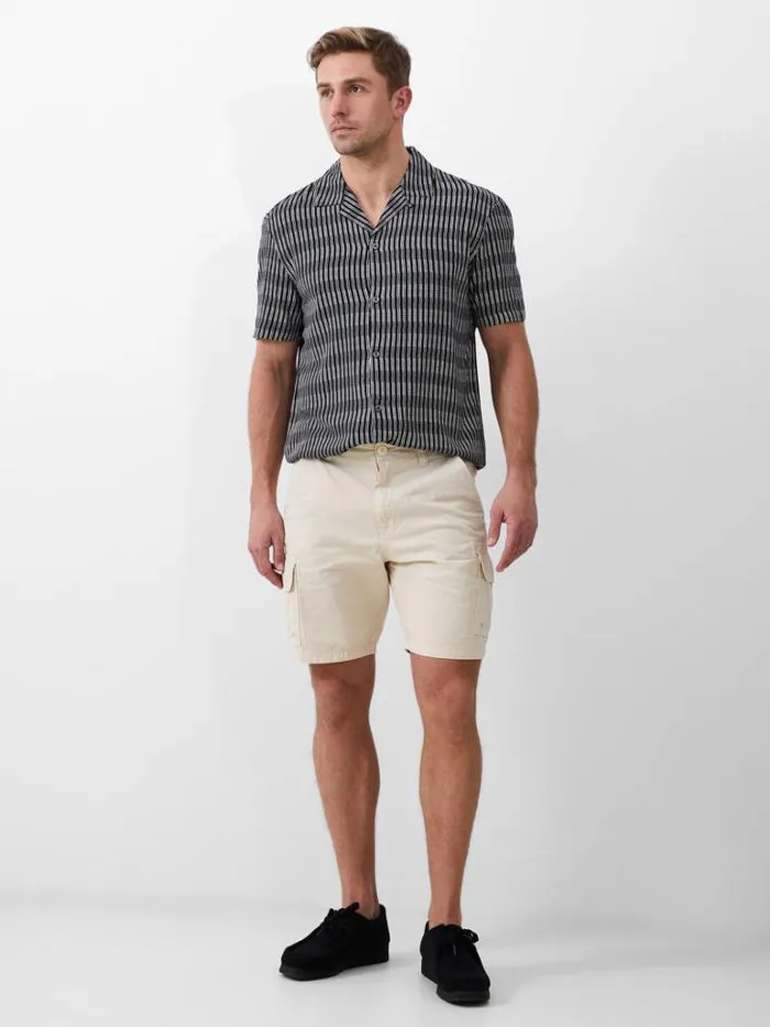 Man French Connection Shirts Horver Viscose Shirt Marineecru