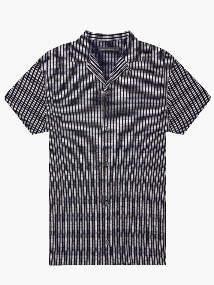 Man French Connection Shirts Horver Viscose Shirt Marineecru Man French Connection Shirts Horver Viscose Shirt Marineecru