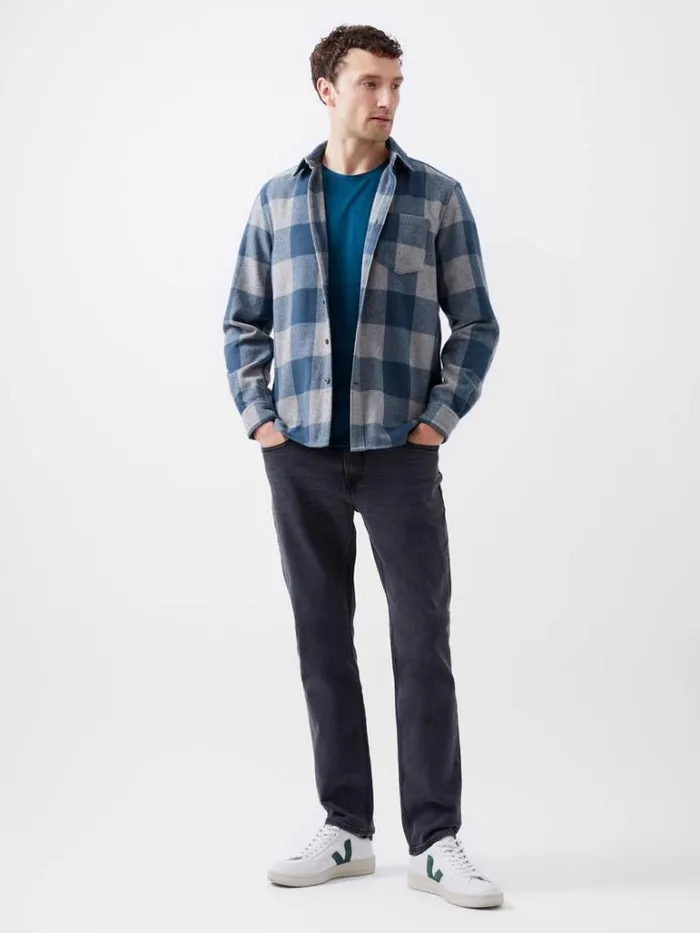 Man French Connection Shirts Neve Check Shirt Blue Check