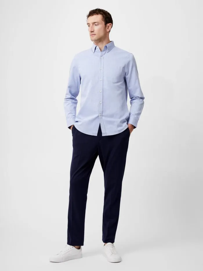 Man French Connection Shirts Regular Fit Button Down Oxford Shirt Light Blue
