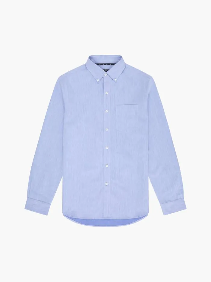 Man French Connection Shirts Regular Fit Button Down Oxford Shirt Light Blue