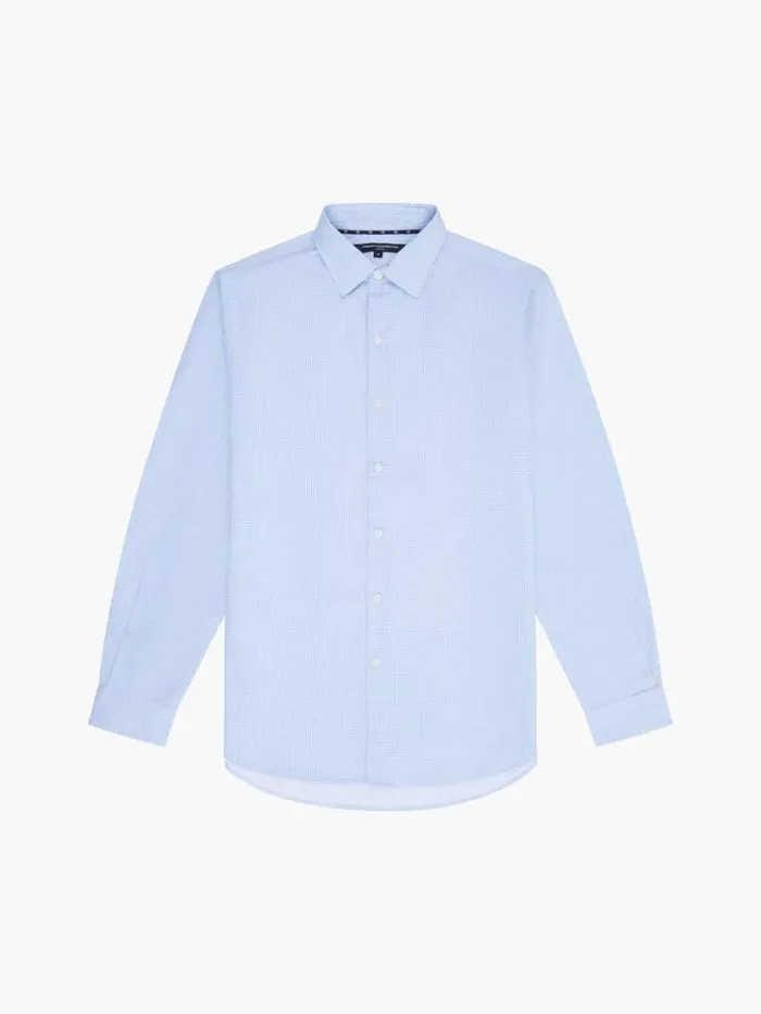 Man French Connection Shirts Regular Fit Classic Collar Geo Shirt Blue Dot Print